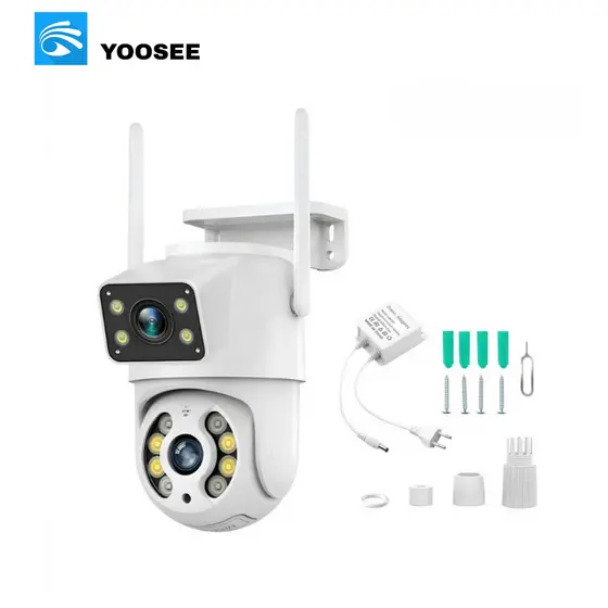 KIT Câmera De Segurança Lente Dupla IP66 Wi-Fi 360° Sensor Movimento Visão Noturna ICSEE/YOOSEE