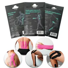 Fita Kinesiológica BASK Adesiva Pré Cortada Bandagem Muscular Fisioterapia Esporte Ciclismo Corrida Atleta