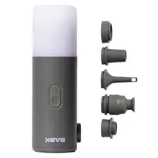 BASK Bomba de Ar Portátil 2 em 1 Lanterna LED Infla Desinfla Colchão Piscina Boia Caiaque Camping