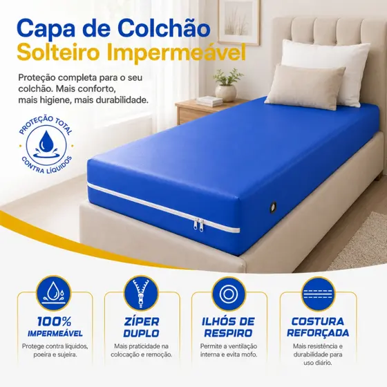 Protetor De Colchão Impermeável Solteiro Capa Colchão Napa Premium Vários Tamanhos Casal Berço