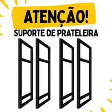 Kit Suporte Prateleira Estilo Industrial P/ Prateleira Parede Preto 29,50 x 60 cm