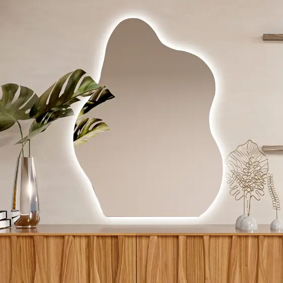 Espelho com Led para Maquiagem Penteadeira Sala Quarto 60x45 Nuvem Orgânico