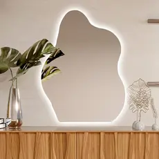 Espelho com Led para Maquiagem Penteadeira Sala Quarto 60x45 Nuvem Orgânico