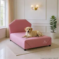 Cama Caminha Pet Mila para Cachorro Gato 70cm Box em Suede Reforçada Cabeceira Orgânica