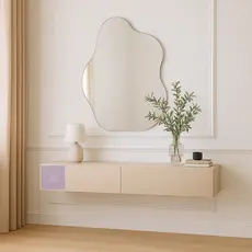 Aparador Nicho Suspenso Sala Hall 2 Portas 110cm MDF/MDP Off White Paris