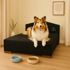 Cama para Cachorro Pet Grande Box com Cabeceira 1 Metro 100x70 em Suede