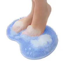 Tapete de banho para pés e costas,tapete de limpeza de massagem de silicone esfoliante