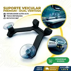Suporte Veicular Starlink Mini Ventosa Reforçada Vidro - Preto - Carros - Caminhonetes - Caminhão