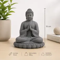 ESCULTURA BUDA DECORATIVO REZANDO MEDITAÇÃO FÉ - ENFEITE DECORAÇÃO