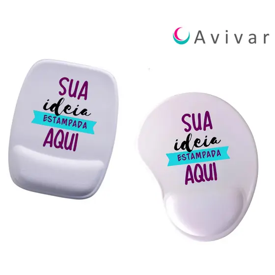 Mouse Pad Ergonomico Retangular Sua Estampa Aqui Personalizado Gota ou Retangular