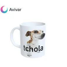 Caneca Meme Doguinho te zuando "Tchola" presente