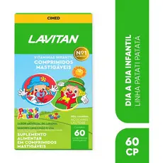 Vitamina Infantil  Lavitan Kids Imunidade Mix de Sabores Cimed 60 Comp. Verde
