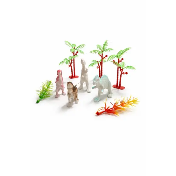 Kit Mini Animais Infantil Fazenda Selvagem Dinossauros com Acessórios  Brinquedo Educativo Criança +3 Anos