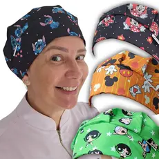 Touca Cirurgica Feminina Com Elástico Gorro Personagem Confortavel