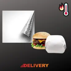 Kit 500 unid - Papel Térmico Acoplado Hamburguer 38cm x 43cm - Tamanho Grande
