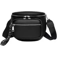 Bolsa Pochete Feminina Em Couro Pu Transversal Tipo Pochete Com Zíper Duplo