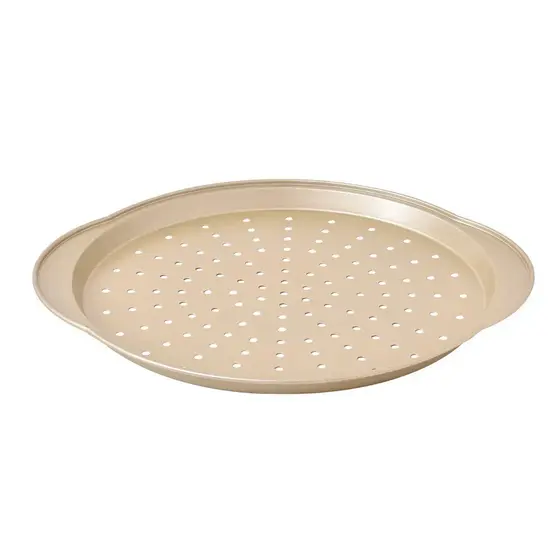 Forma de Pizza Redonda Aço Carbono Kenya Dourada 37cm