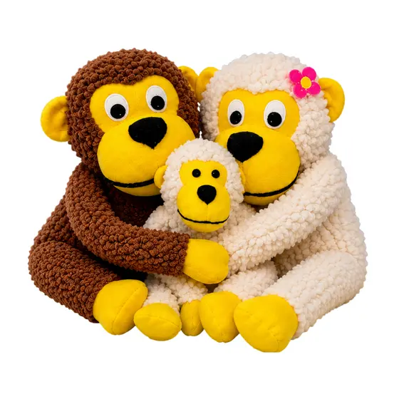 Brinquedo Cachorro Pelúcia Macaco 40 cm com Apito Savana Pet