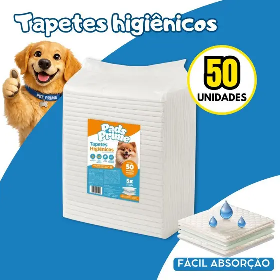 Tapete Higiênico 60X50 50UN PADS PRIME Pet Cães Cachorro