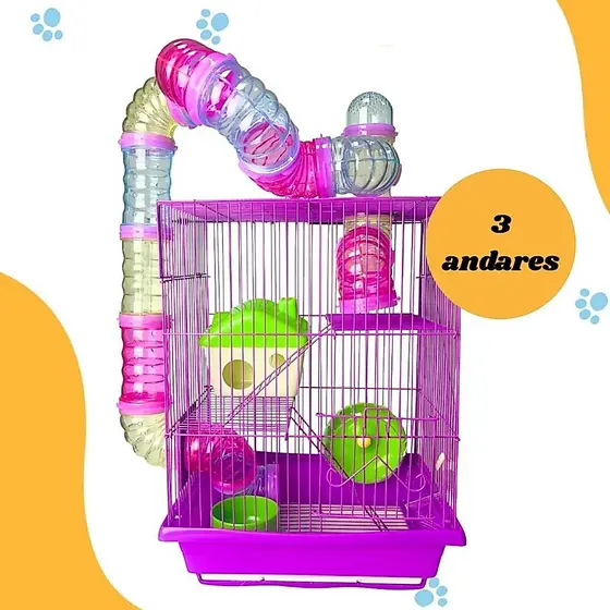 Gaiola Hamster Roedores Completa 3 Andares Savana Pet