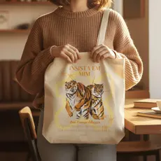 Bolsa Ecobag Ana Frango Elétrico Tigre Sacola Ecológica Casual Em Algodão Cru