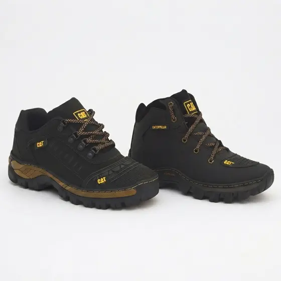 Kit 2 Pares Bota Adventure + Tênis Masculino Trilha Couro Sintético Macio