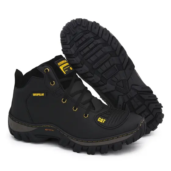 Bota Coturno Caterpillar Adventure Tratorado Solado Costurado Moto Trilha Borracha Blaqueada Militar