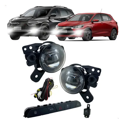 Kit Farol De Milha Led Onix e Tracker 2026 Botão Original Neblina Serra Serração Farol Farolete Baixo Alto Noite Estrada