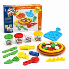 Kit Massinha De Modelar Pizzaria Diver Massa Pizzaiolo Potes 4 Cores 200g Soft Brinquedo Com Acessórios Moldes Forminha