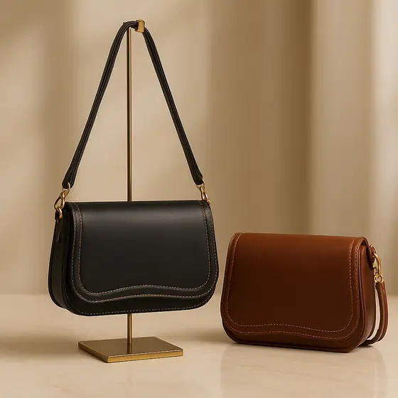 Bolsa Baguete Feminina Compacta com Alça Ajustável Primeira Linha Fashion Delicada Moderna Alça Ajustável