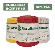 Barbante EuroRoma Nº4 600g 915m 85% Algodão Reciclado Crochê Tapetes
