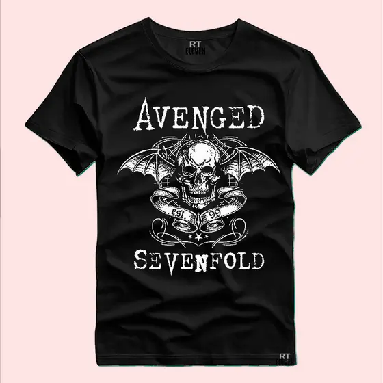 Camiseta Banda Rock Camisa Avenged Sevenfold camisa 100% algodão malha 30.1 envio rápido