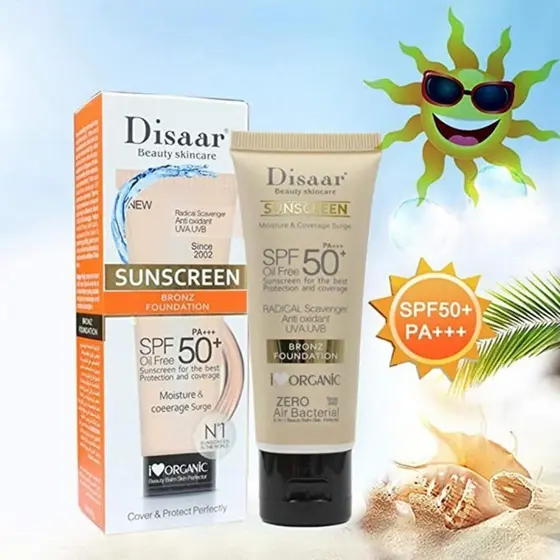 Protetor Solar Disaar Organico Com Cor Oil Free Fator 50