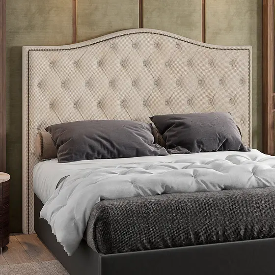 Cabeceira Cama Box Casal 140 cm P05 Grécia Linho Creme - Lyam Decor