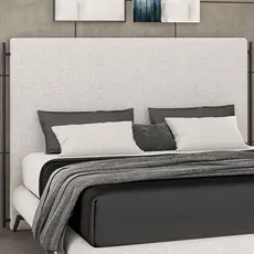 Cabeceira Cama Box King 195cm Estofada Goya P05 Linho Cinza Claro - Lyam Decor