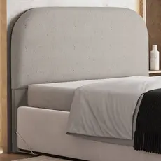 Cabeceira Cama Box Queen 160cm Orgânica Lanna W01 Linho Bege - Lyam Decor