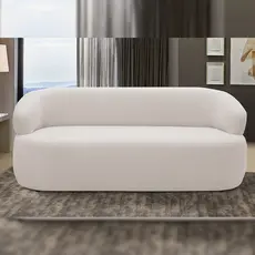 Sofá 3 Lugares Orgânico Sala de Estar Living 170cm Carmen F04 Bouclê Cru - Lyam