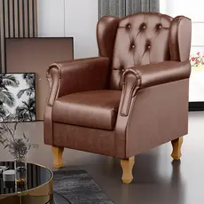 Poltrona Decorativa Para Sala De Estar Yara P02 Couríssimo Marrom - Lyam Decor