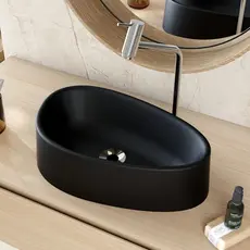 Cuba de Apoio Gota Para Banheiro Lavabo C01 BG43W Preto Matte Fosca  - Lyam