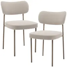 Kit 02 Cadeiras Para Sala De Jantar Melina Base Arena L02 Bouclê Creme - Lyam Decor