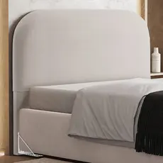 Cabeceira Cama Box Queen 160cm Orgânica Lanna W01 Bouclê Creme - Lyam Decor