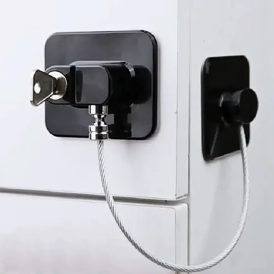 Trava de Porta de Armário Tranca Cadeado Segurança Do Bebê Geladeira Freezer Gaveta Janela Porta Com Chave