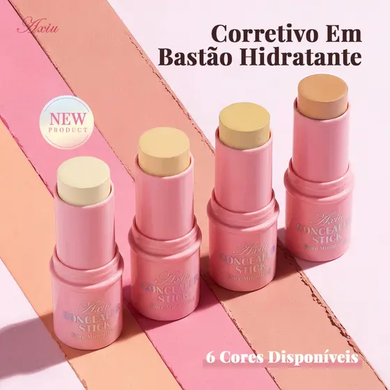 Corretivo Cremoso em Bastao 6 Cores Para Todos os Tons de Pele Cobre Olheiras e Melasma Matte