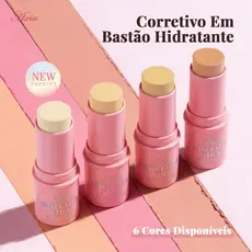 Corretivo Cremoso em Bastao 6 Cores Para Todos os Tons de Pele Cobre Olheiras e Melasma Matte