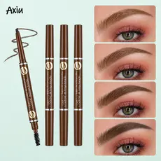 🌸AXIU-1🌸 4 Cores Lapis Para Sobrancelha À Prova D'água De Cabeça Dupla Caneta Preto Castanho Escuro Castanho Médio