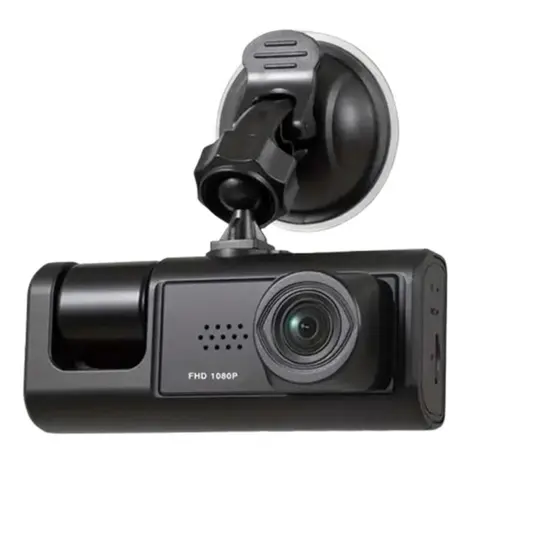Dash Cam Automotiva 3 Câmeras, Gravador Veicular com Câmera Frontal e Traseira