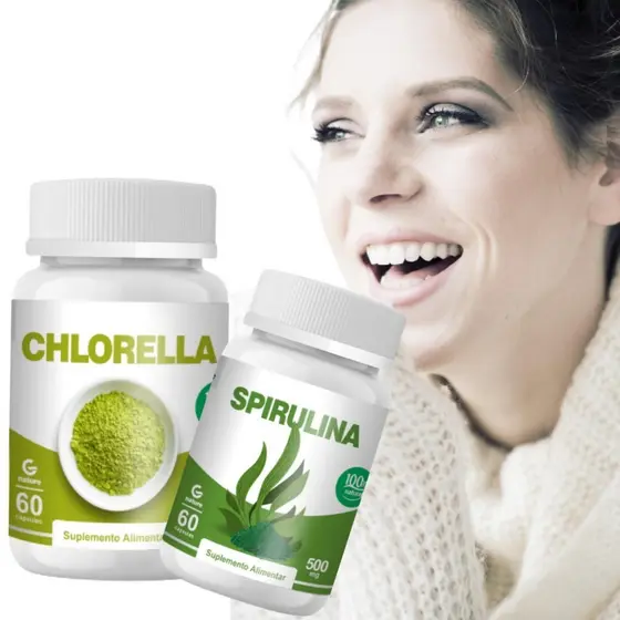 Spirulina 60Cáps + Chlorella 60 Cáps - GENATURE