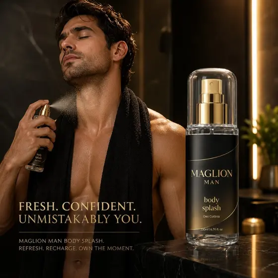 MAGLION MAN Body Splash Masculino 200ml Deo Colônia Premium