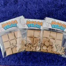 kit Jogos da Velha - Tabuleiro Jogo Brinquedo Presente - MDF Cru