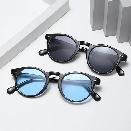 Estilo Coreano Retro Arroz Prego Óculos De Sol Oval Moda Simples